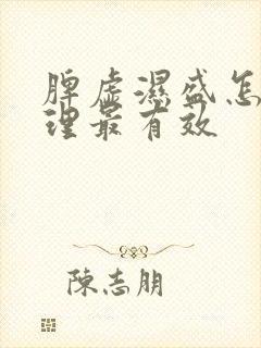 脾虚湿盛怎么调理最有效