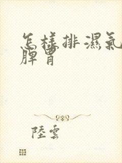 怎样排湿气调理脾胃