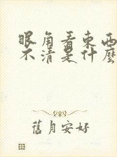 眼角看东西模糊不清是什么原因