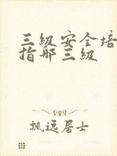 三级安全培训是指哪三级