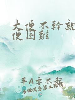 大便不干就是排便困难