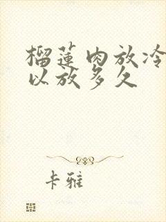 榴莲肉放冷冻可以放多久