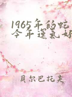 1965年的蛇今年运气好不好