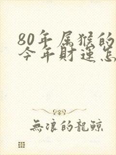 80年属猴的人今年财运怎么样