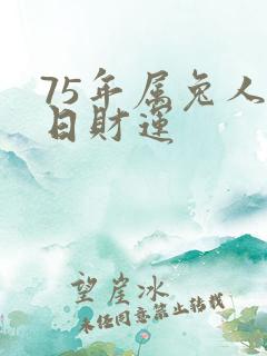 75年属兔人今日财运