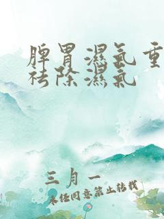 脾胃湿气重怎样祛除湿气