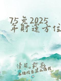 75兔2025年财运方位