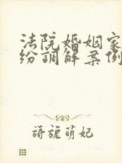 法院婚姻家庭纠纷调解案例