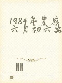 1984年农历六月初六出生的生肖鼠命运