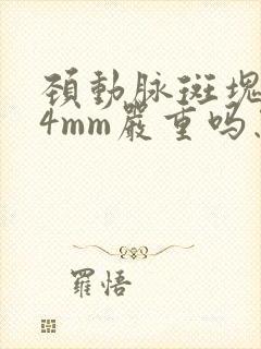 颈动脉斑块2.4mm严重吗怎么治疗