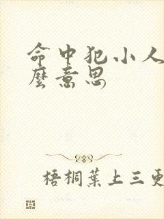 命中犯小人是什么意思