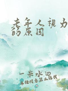 老年人视力模糊的原因