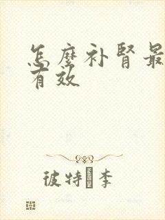 怎么补肾最快最有效