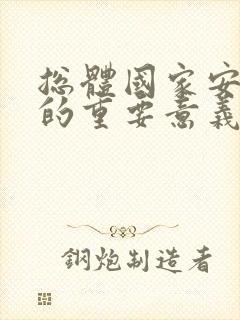 总体国家安全观的重要意义是什么简答题