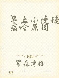 早上小便后小腹痛啥原因