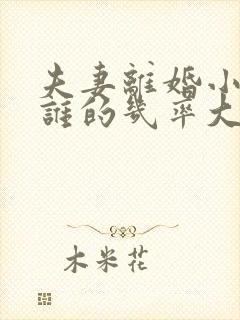 夫妻离婚小孩归谁的几率大点