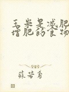 玉米是减肥还是增肥的食物