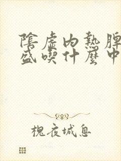 阴虚内热脾虚湿盛吃什么中成药