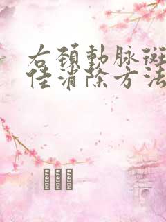 右颈动脉斑块最佳消除方法