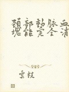 颈部动脉血管斑块能完全消除吗