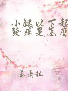 小腿以下起红点发痒是怎么回事