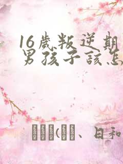 16岁叛逆期的男孩子该怎样去沟通教育