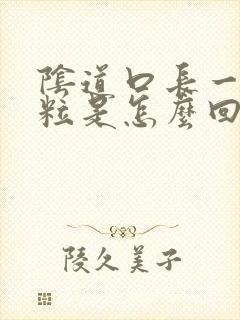 阴道口长一个颗粒是怎么回事