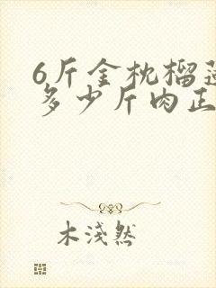 6斤金枕榴莲开多少斤肉正常