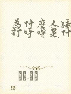 为什么人睡觉会打呼噜是什么原因