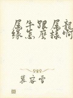 属牛跟属龙的姻缘怎么样啊