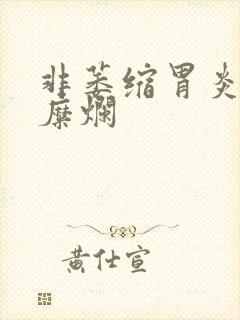 非萎缩胃炎伴胃糜烂