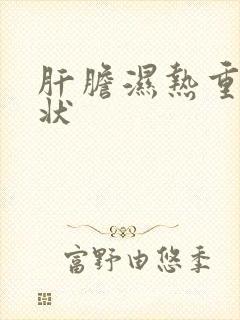 肝胆湿热重的症状