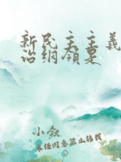 新民主主义的政治纲领是