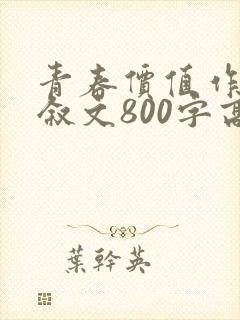 青春价值作文记叙文800字高中