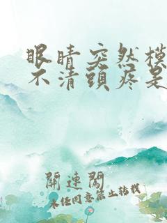 眼睛突然模糊看不清头疼是怎么回事