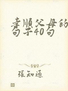 孝顺父母的经典句子40句