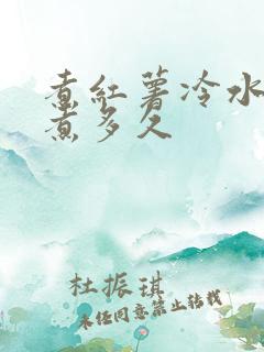 煮红薯冷水下锅煮多久