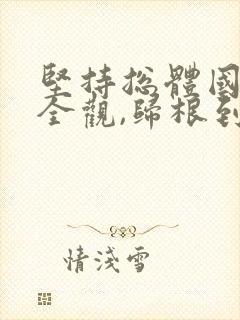 坚持总体国家安全观,归根到底是为了