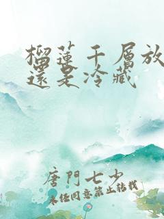 榴莲千层放冷冻还是冷藏