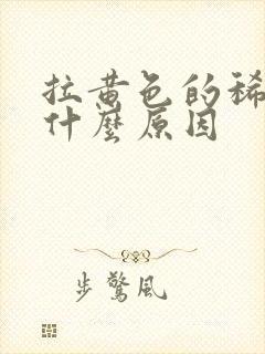 拉黄色的稀水是什么原因