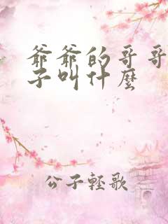 爷爷的哥哥的儿子叫什么