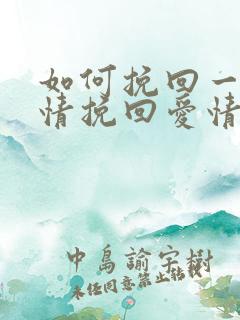 如何挽回一段感情挽回爱情