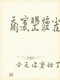 天官赐福小说无删减正版在线阅读