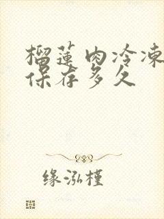 榴莲肉冷冻可以保存多久