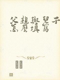 父亲与儿子关系怎么填写