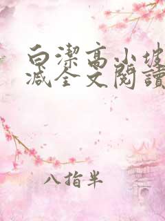白洁高小坡无删减全文阅读在线