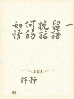 如何挽留一段感情的话语