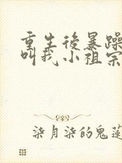 重生后暴躁大佬叫我小祖宗 txt全本