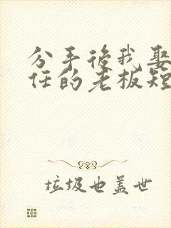 分手后我娶了前任的老板短剧演员