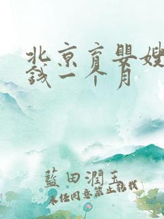 北京育婴嫂多少钱一个月